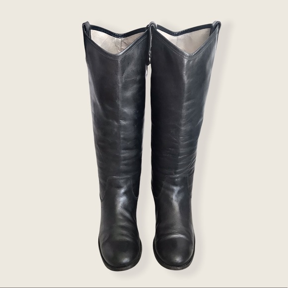 Frye Melissa Button Black Leather Classic Boots - Picture 9 of 16